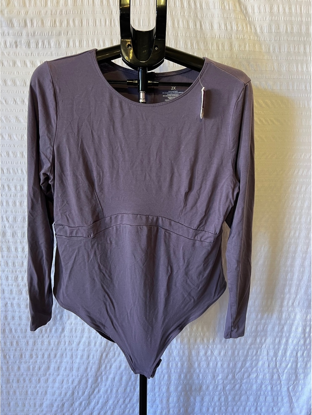 NWT Adore Me 2X Lavender Mauve Long Sleeve Bodysuit Plus Size